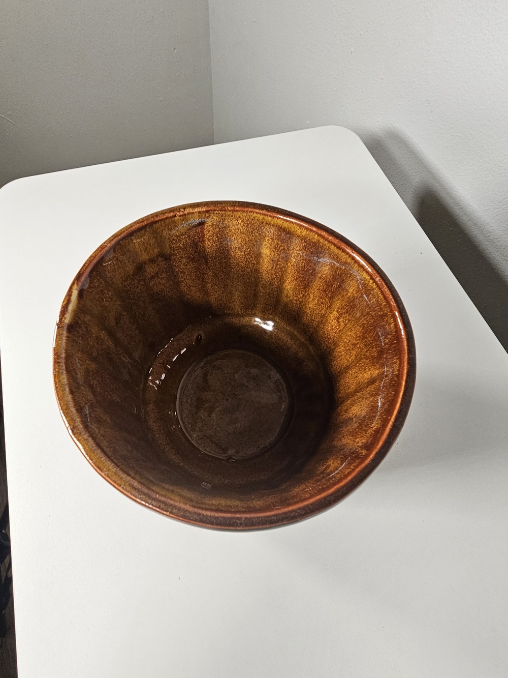 Glazed Ceramic Bowl in Rich Brown and Amber - Picture 3 of 6
